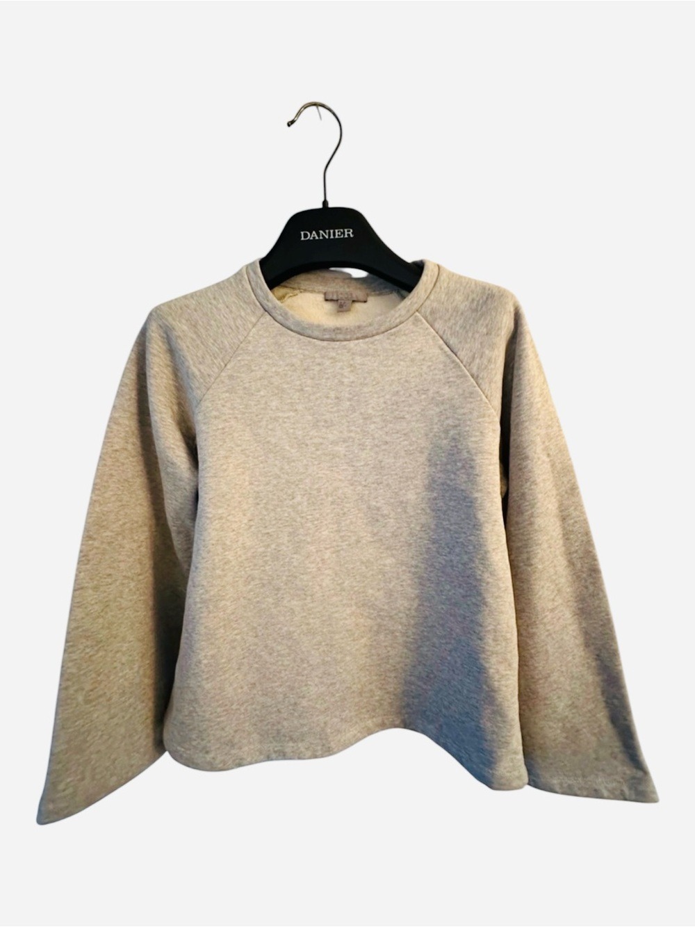 COS CROPPED GREY SWEATSHIRT W/ BELL SLEEVES